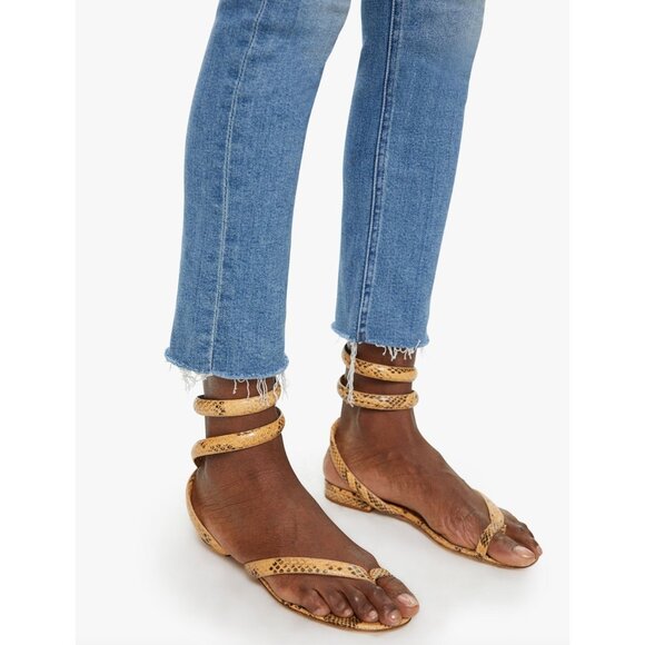 Mother Mid Rise Dazzler Ankle Fray In Riding Cliffside Size 30 Straight Jeans - Picture 5 of 8